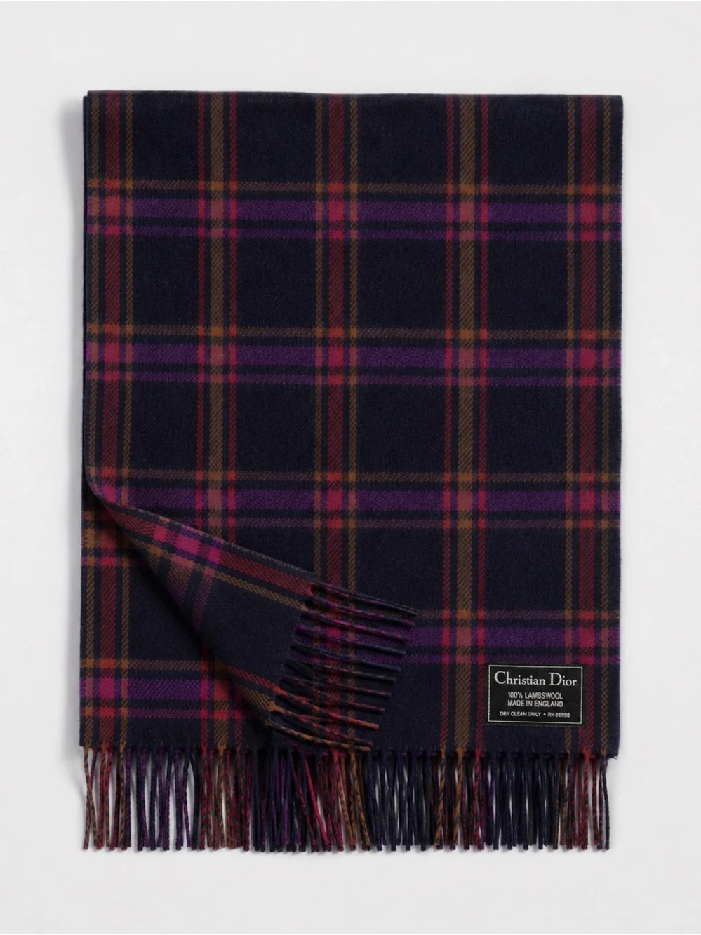 Dior lambswool plaid scarf